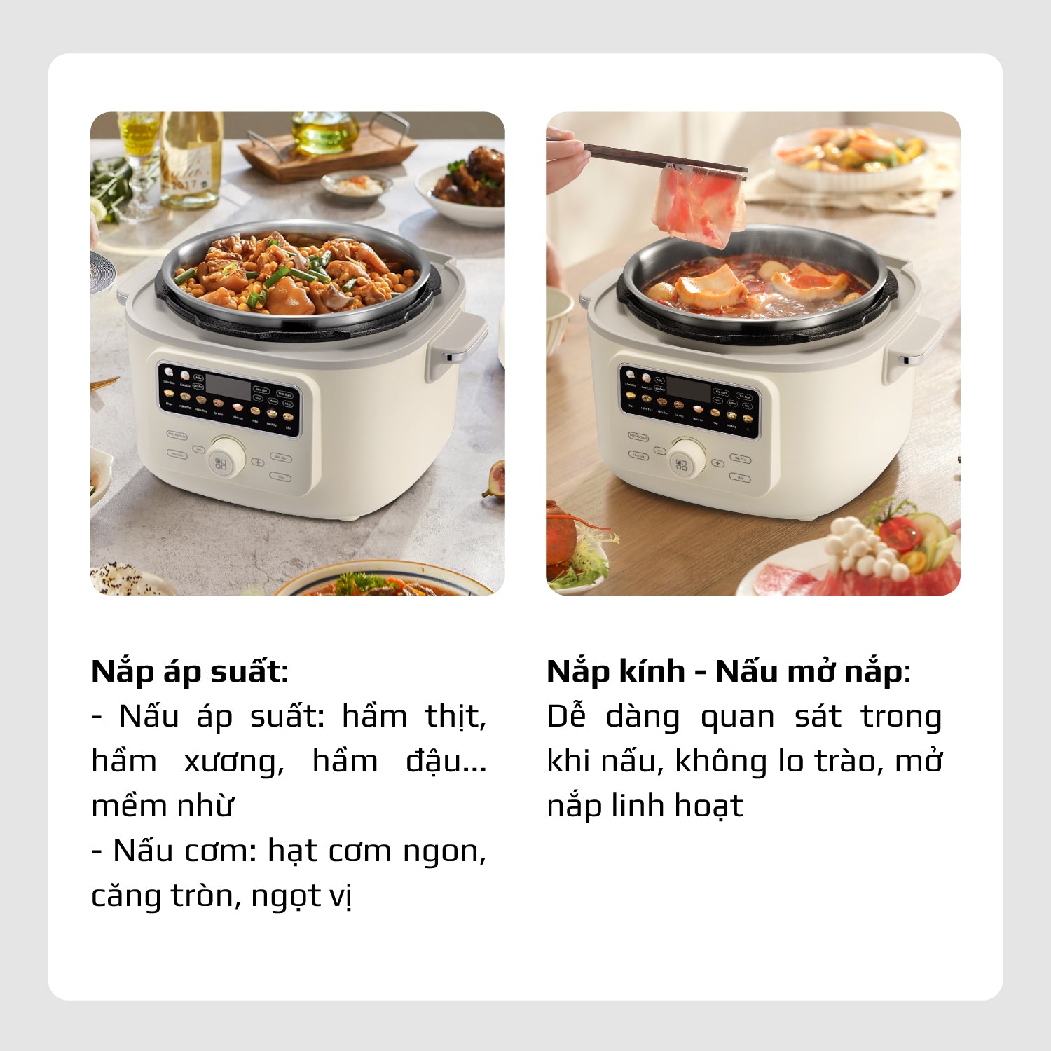 Nồi Áp Suất Điện Đa Năng OLIVO PC40 – Nồi 2 Nắp, 3 Chế Độ Nấu, Màn Hình OLED Hiện Đại, Lòng Nồi INOX 304, Đa Chức Năng 10 Chế Độ Cài Sẵn, Dung Tích 4L, Công Suất 1300W