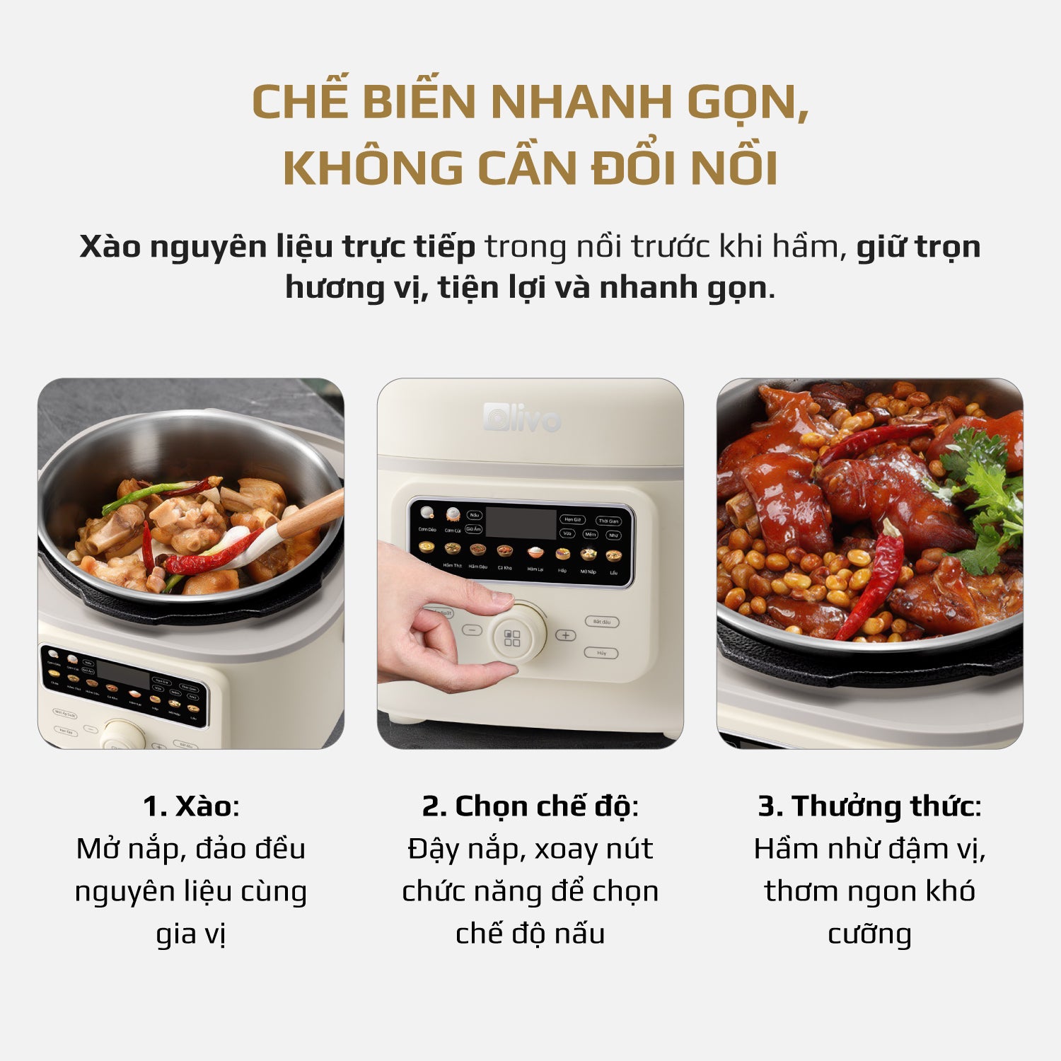 Nồi Áp Suất Điện Đa Năng OLIVO PC40 – Nồi 2 Nắp, 3 Chế Độ Nấu, Màn Hình OLED Hiện Đại, Lòng Nồi INOX 304, Đa Chức Năng 10 Chế Độ Cài Sẵn, Dung Tích 4L, Công Suất 1300W