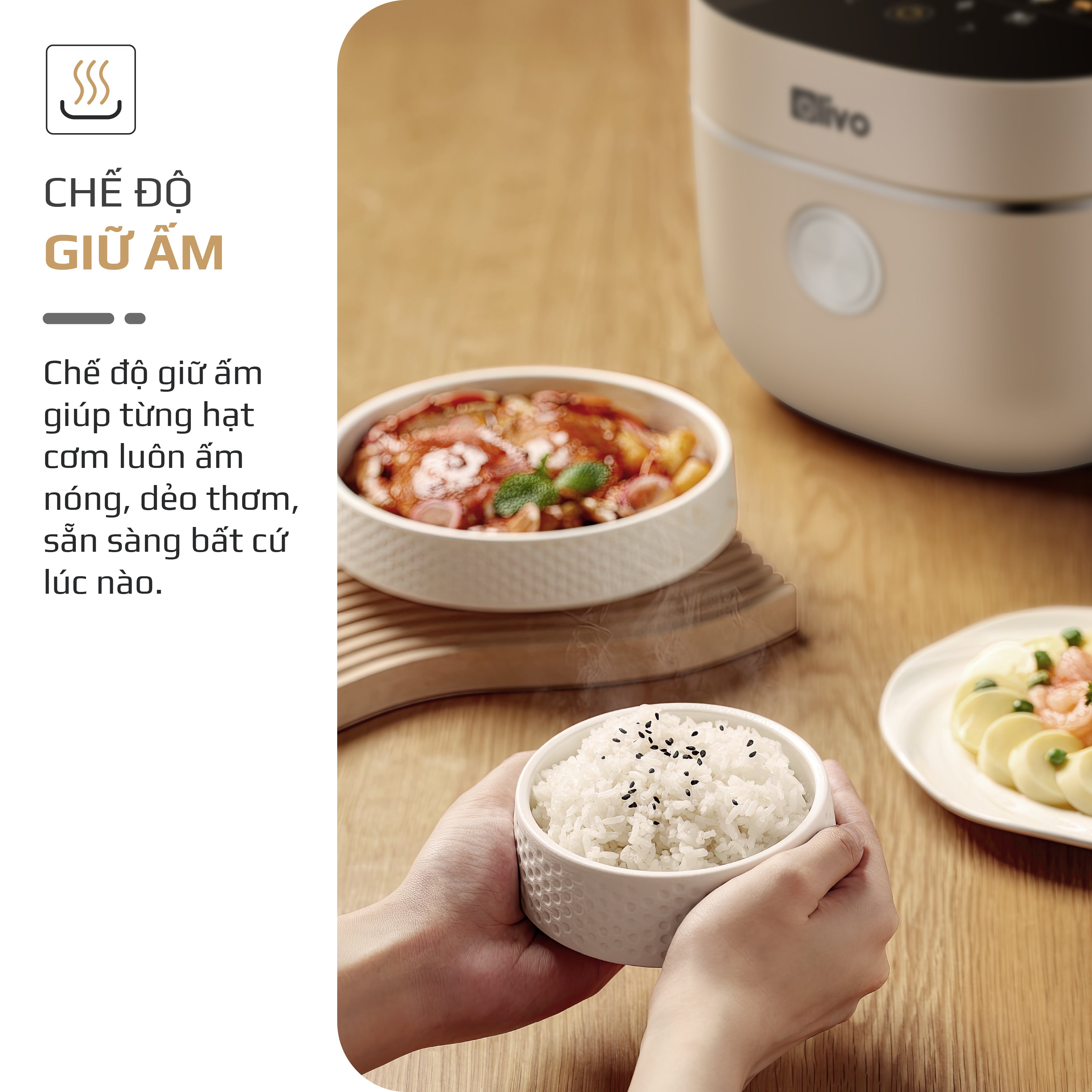 Nồi Cơm Điện Cao Tần OLIVO RC800IH - Công Nghệ Nấu Cao Tần Smart Heating, Lòng Nồi INOX 316L, 14 Chế Độ Cài Sẵn, Dung Tích 1.5L, Bảng Điều Khiển OLED