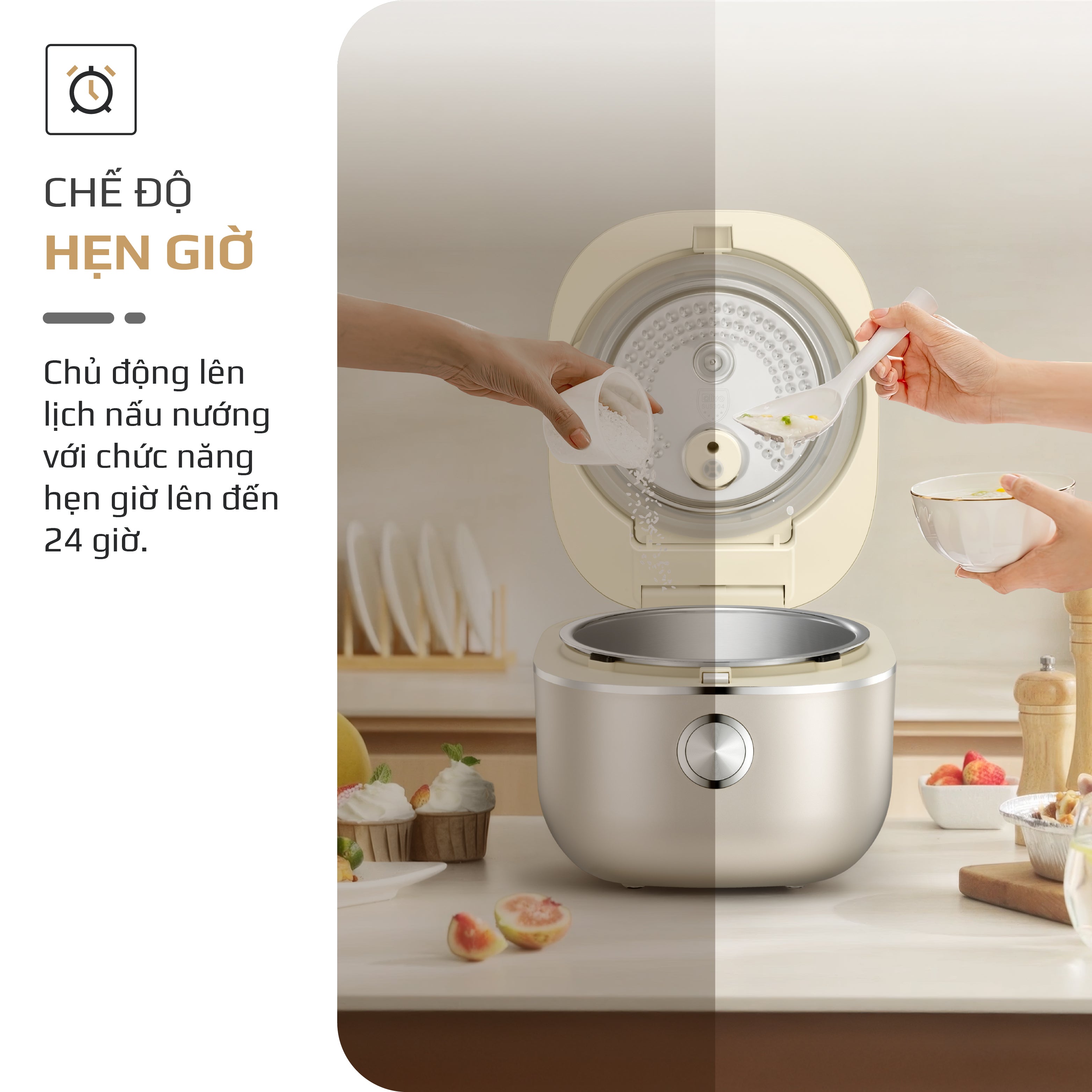 Nồi Cơm Điện Cao Tần OLIVO RC800IH - Công Nghệ Nấu Cao Tần Smart Heating, Lòng Nồi INOX 316L, 14 Chế Độ Cài Sẵn, Dung Tích 1.5L, Bảng Điều Khiển OLED