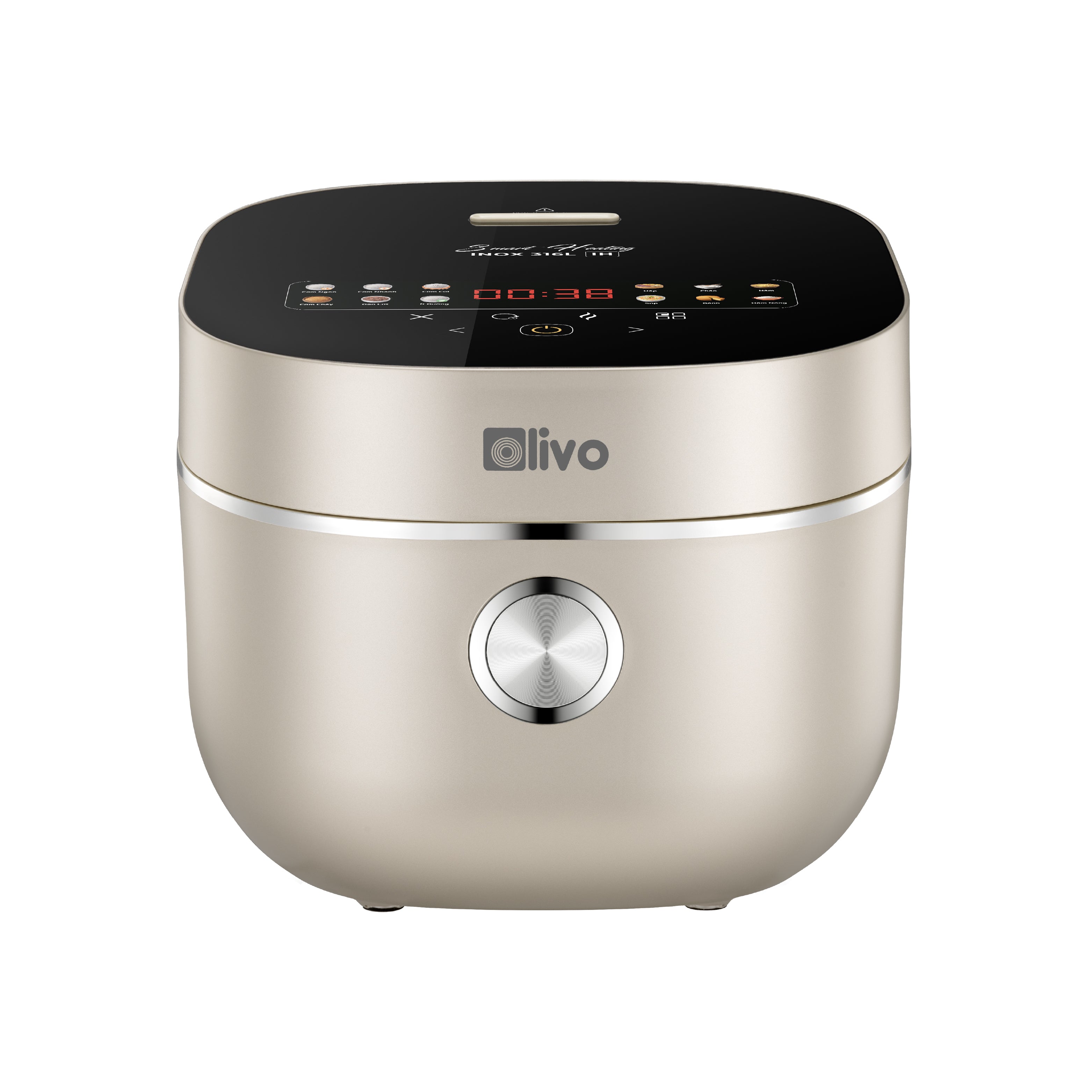 Nồi Cơm Điện Cao Tần OLIVO RC800IH - Công Nghệ Nấu Cao Tần Smart Heating, Lòng Nồi INOX 316L, 14 Chế Độ Cài Sẵn, Dung Tích 1.5L, Bảng Điều Khiển OLED
