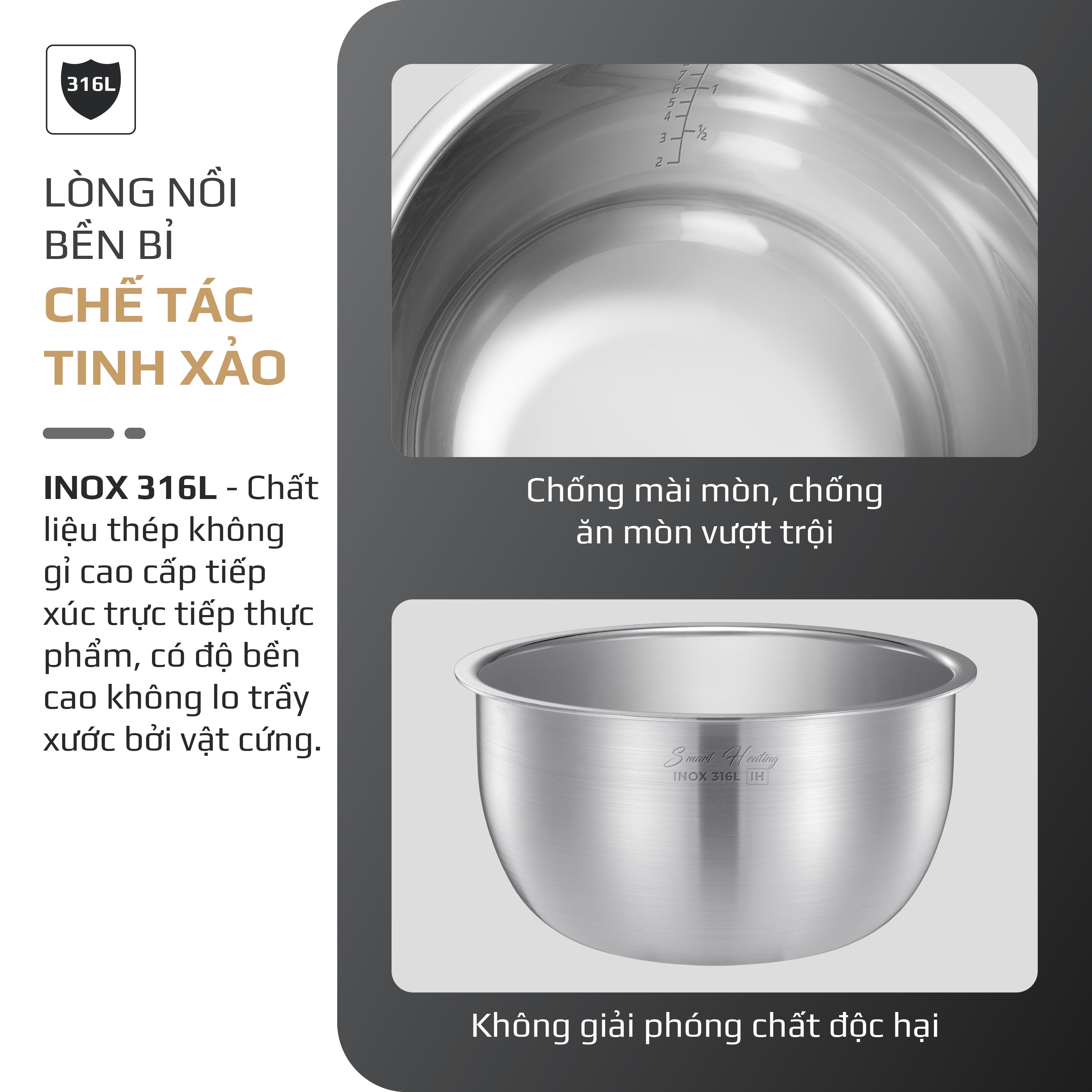 Nồi Cơm Điện Cao Tần OLIVO RC800IH - Công Nghệ Nấu Cao Tần Smart Heating, Lòng Nồi INOX 316L, 14 Chế Độ Cài Sẵn, Dung Tích 1.5L, Bảng Điều Khiển OLED