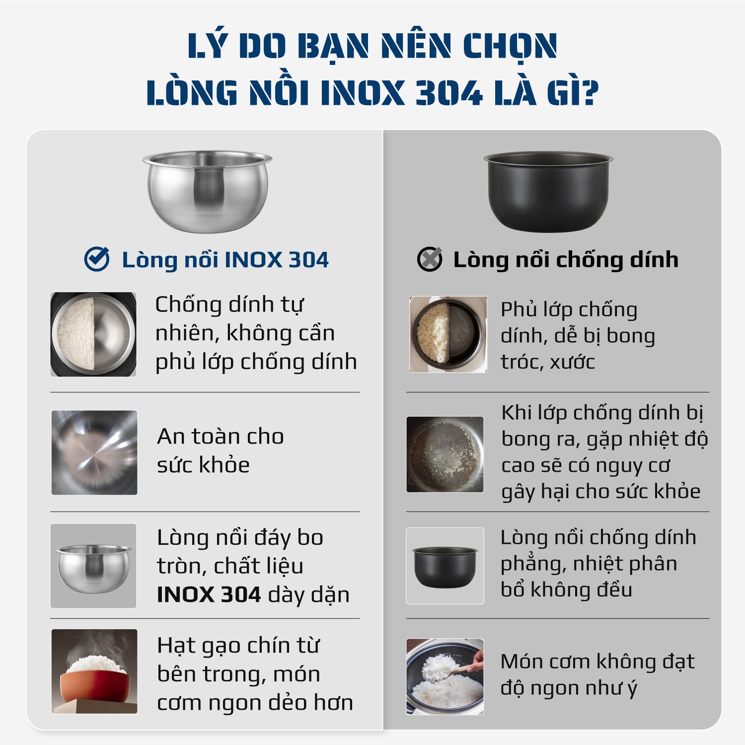 Nồi Cơm Điện OLIVO RC86 Titanium - Lòng Nồi INOX 304 Chống Dính Tự Nhiên, Nấu Cơm Ngon, Thiết Kế Tinh Tế, Sang Trọng