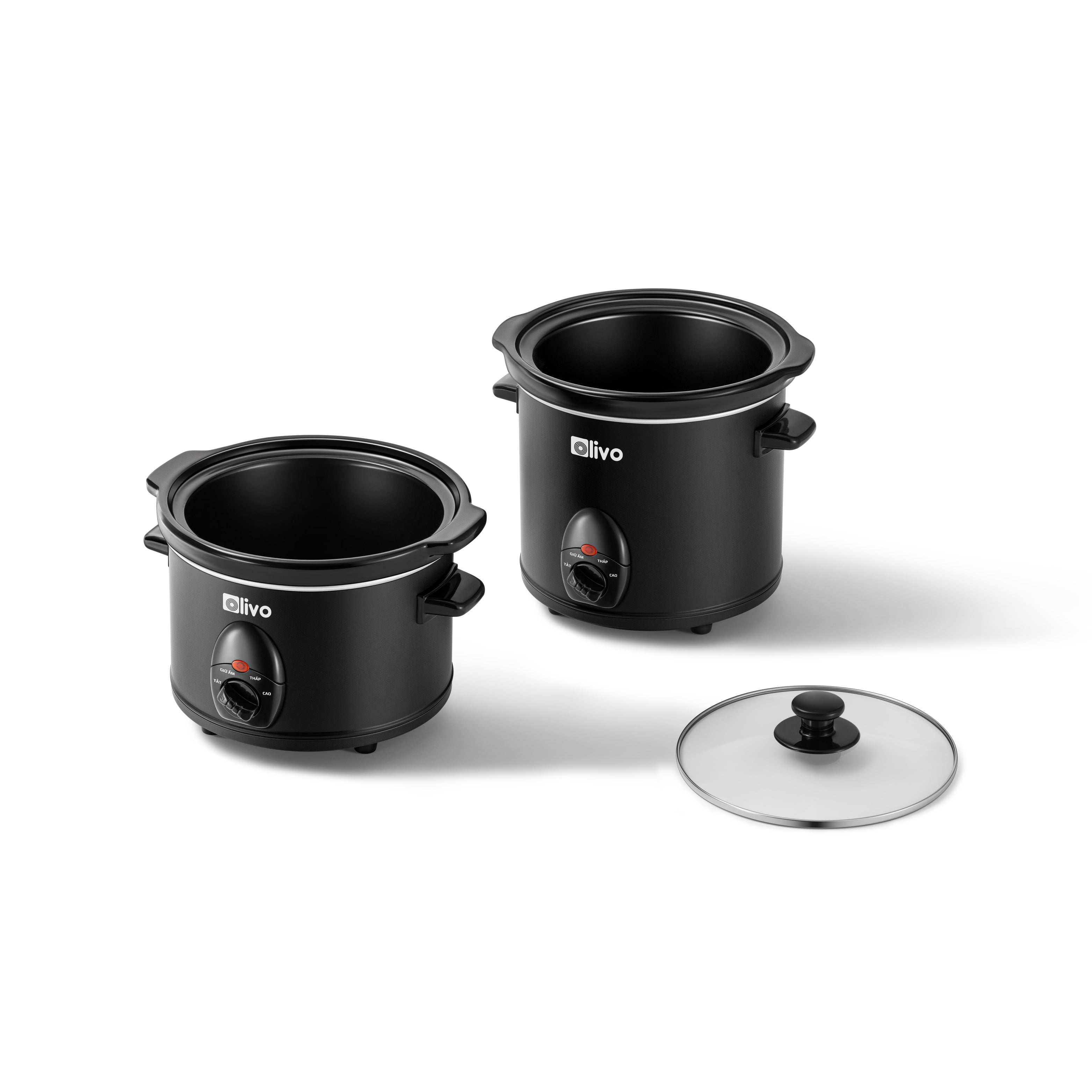 Nồi Nấu Chậm OLIVO SC25/SC30 - 3 Mức Nhiệt Cài Sẵn - Điều Khiển Núm Xoay - Lòng Gốm Tráng Men - Nắp Kính Cường Lực - Dung tích 2.5L/3L