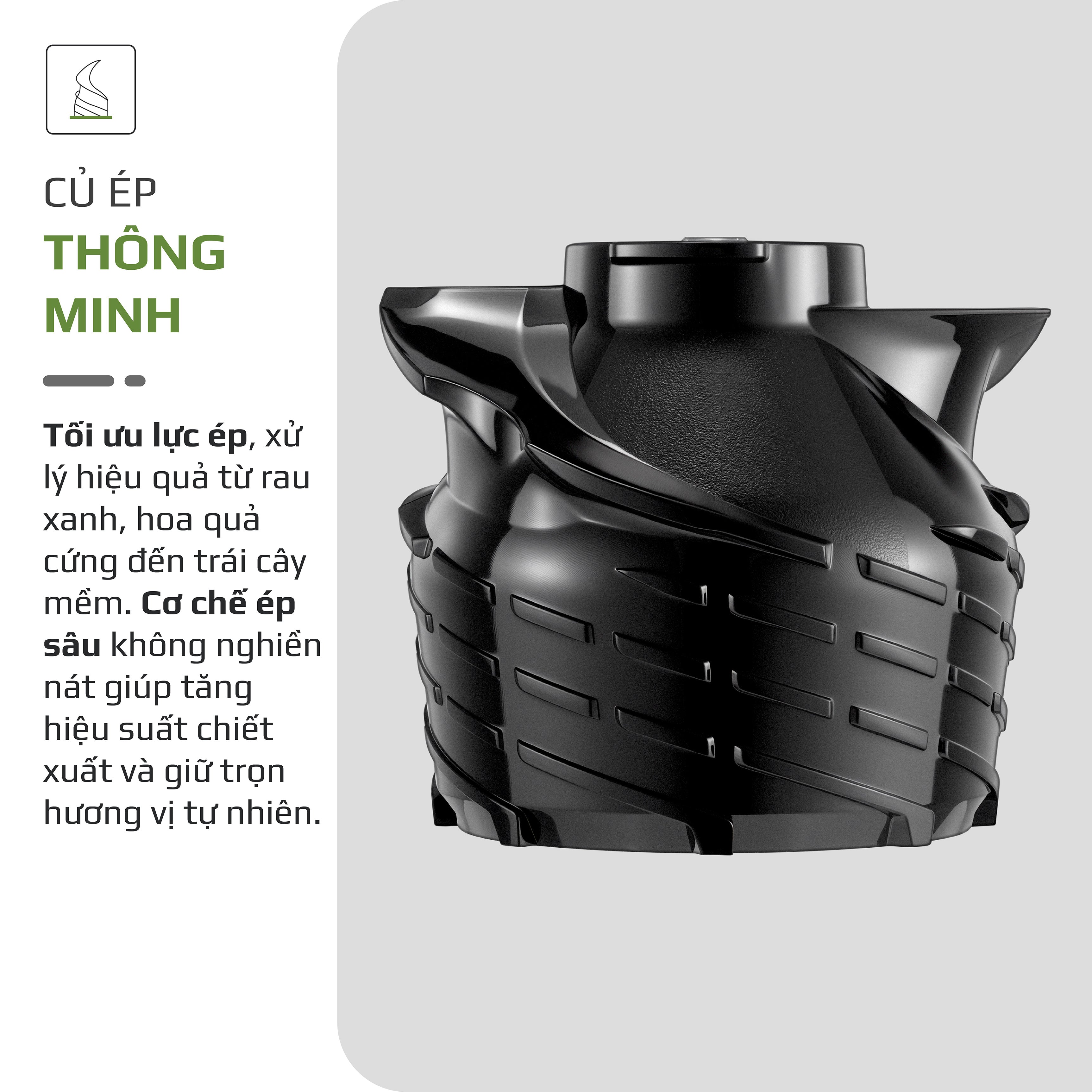 Máy Ép Chậm OLIVO SJ260 - Màu Solara, Lưỡi Dao Kép, Khoang Tiếp Lớn, Ép Kiệt, Dễ Dàng Vệ Sinh