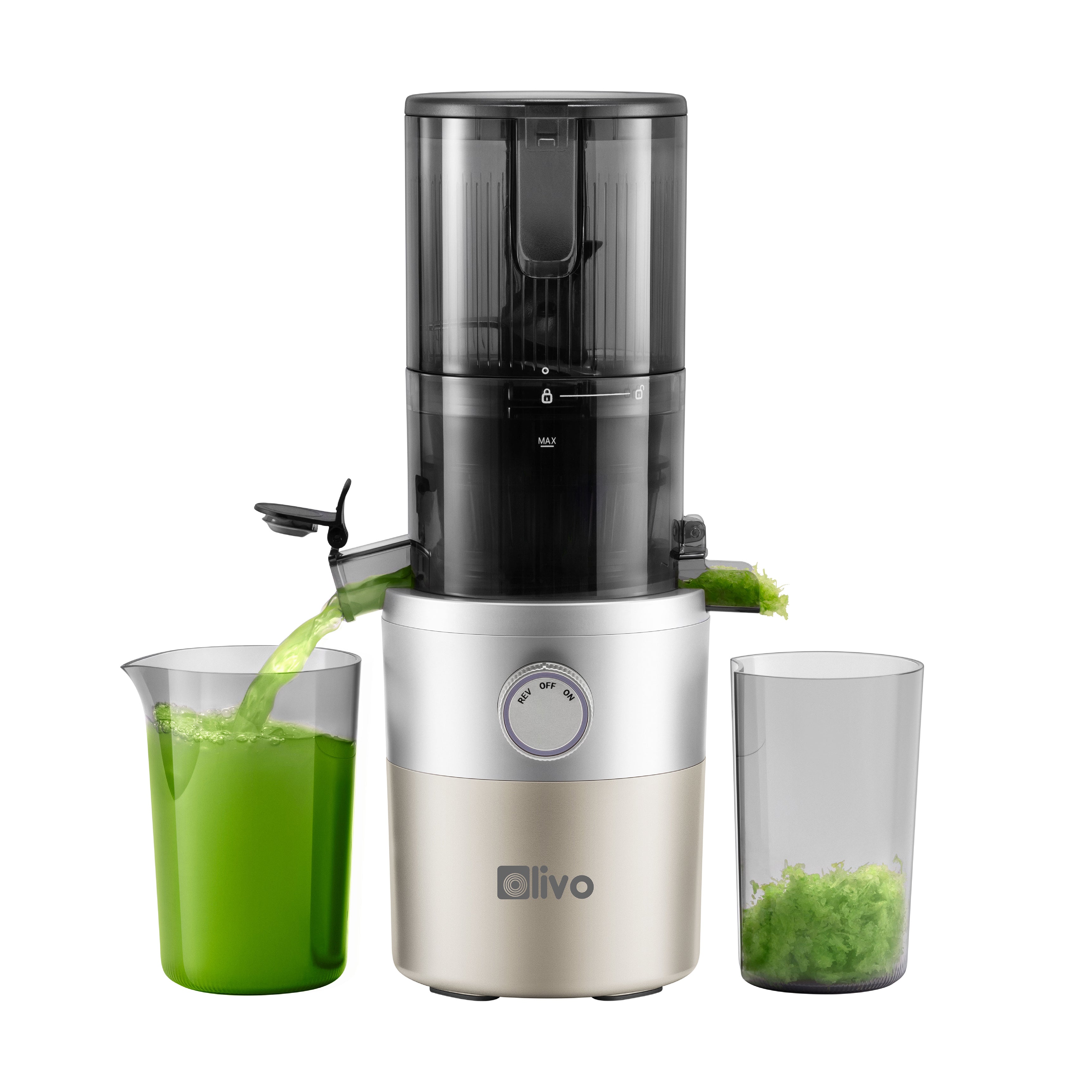 Máy Ép Chậm OLIVO SJ260 - Màu Solara, Lưỡi Dao Kép, Khoang Tiếp Lớn, Ép Kiệt, Dễ Dàng Vệ Sinh