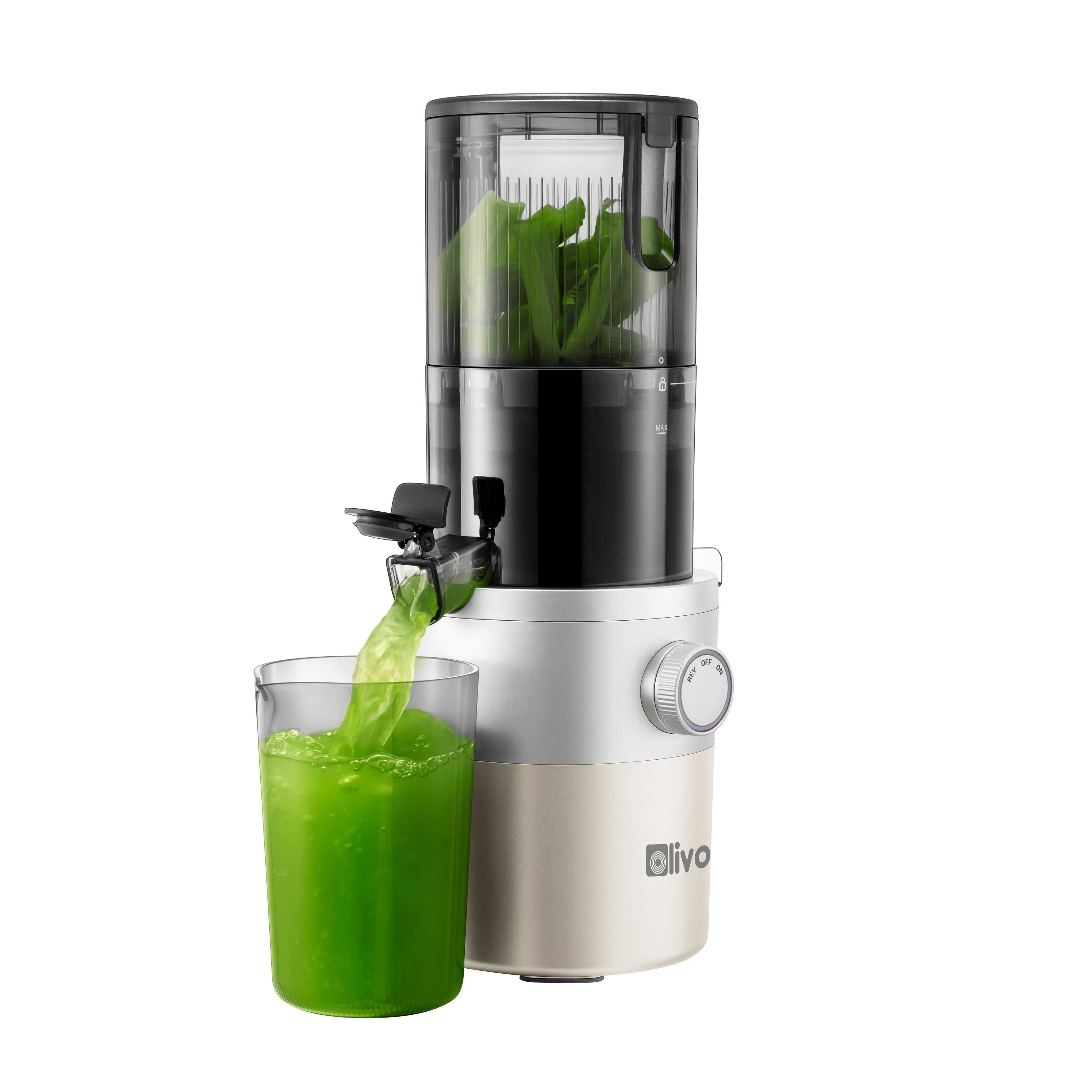 Máy Ép Chậm OLIVO SJ260 - Màu Solara, Lưỡi Dao Kép, Khoang Tiếp Lớn, Ép Kiệt, Dễ Dàng Vệ Sinh