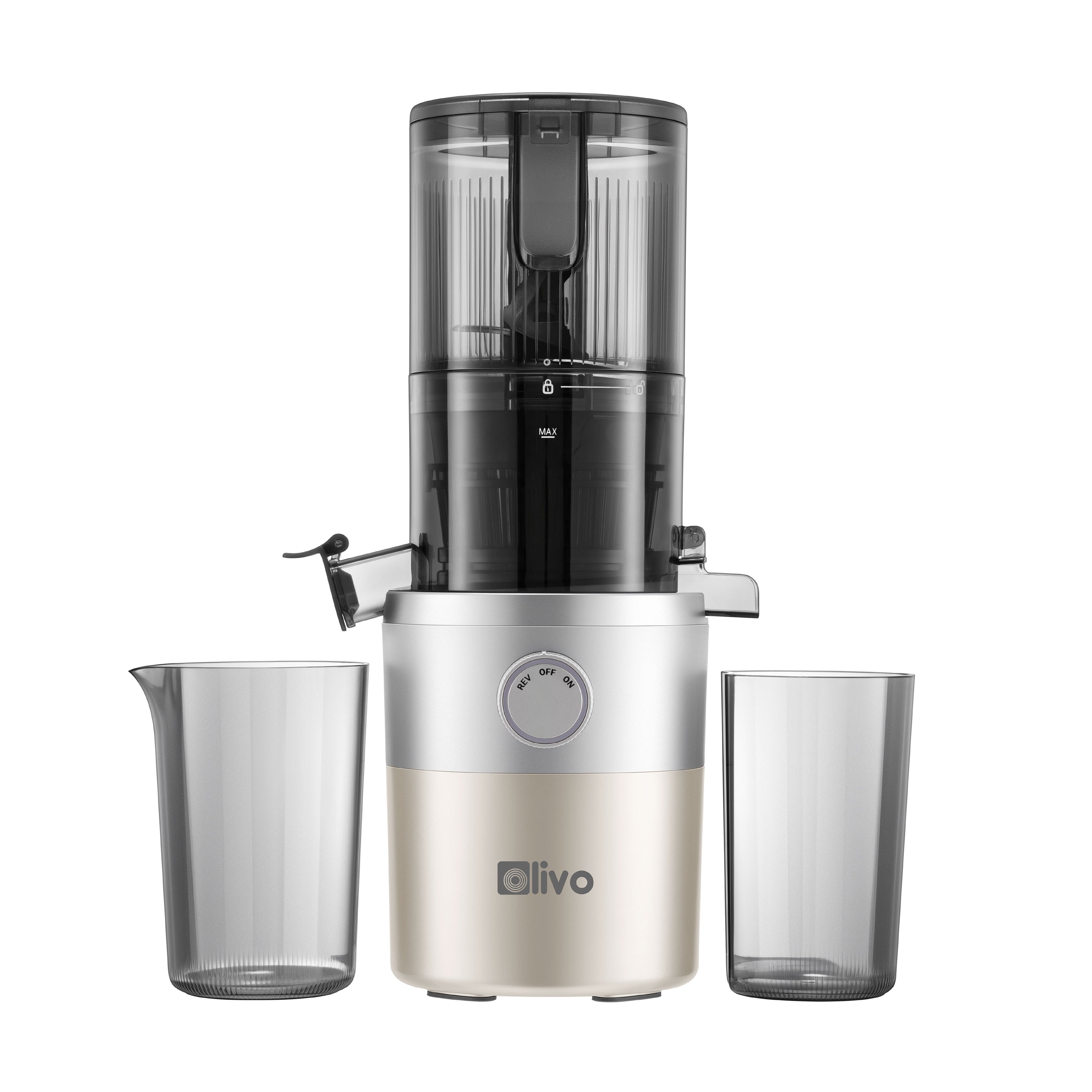 Máy Ép Chậm OLIVO SJ260 - Màu Solara, Lưỡi Dao Kép, Khoang Tiếp Lớn, Ép Kiệt, Dễ Dàng Vệ Sinh