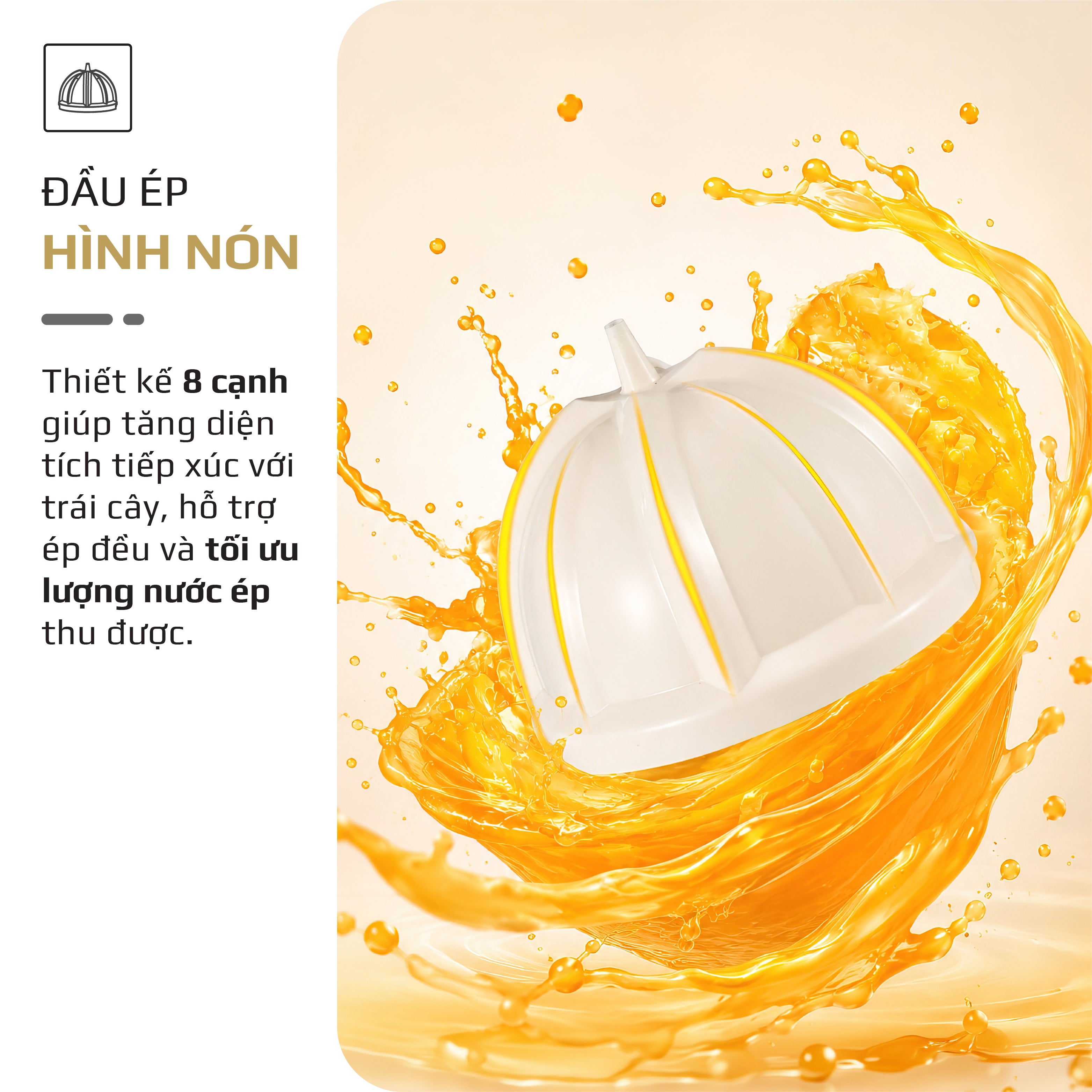 Máy Vắt Cam Trợ Lực Olivo CJ26 - Ép Kiệt Tối Ưu, Tay Cầm Trợ Lực, 2 Đầu Ép Linh Hoạt, Lưới Lọc Inox, Công Suất 600W, Thiết Kế Tối Giản Hiện Đại