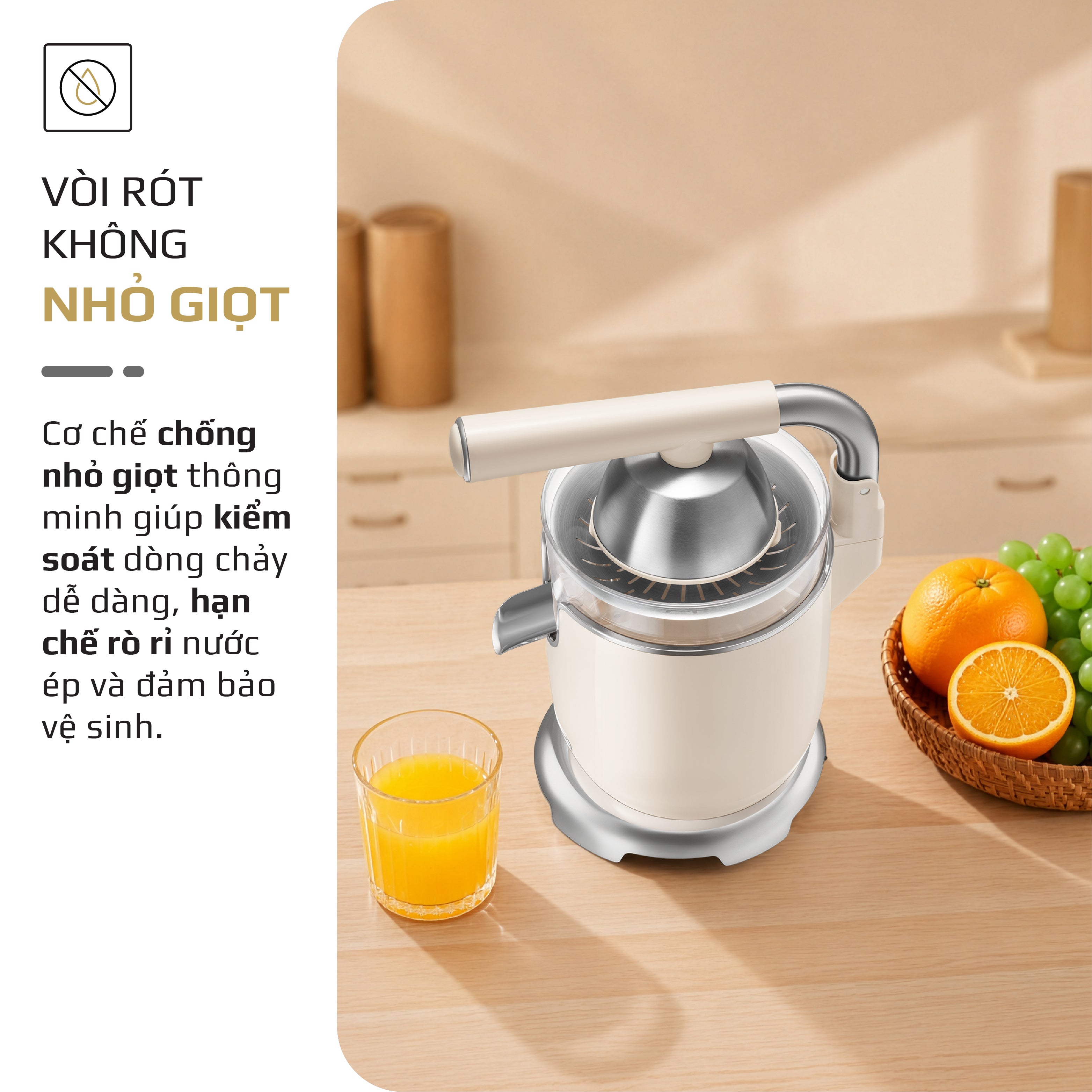 Máy Vắt Cam Trợ Lực Olivo CJ26 - Ép Kiệt Tối Ưu, Tay Cầm Trợ Lực, 2 Đầu Ép Linh Hoạt, Lưới Lọc Inox, Công Suất 600W, Thiết Kế Tối Giản Hiện Đại