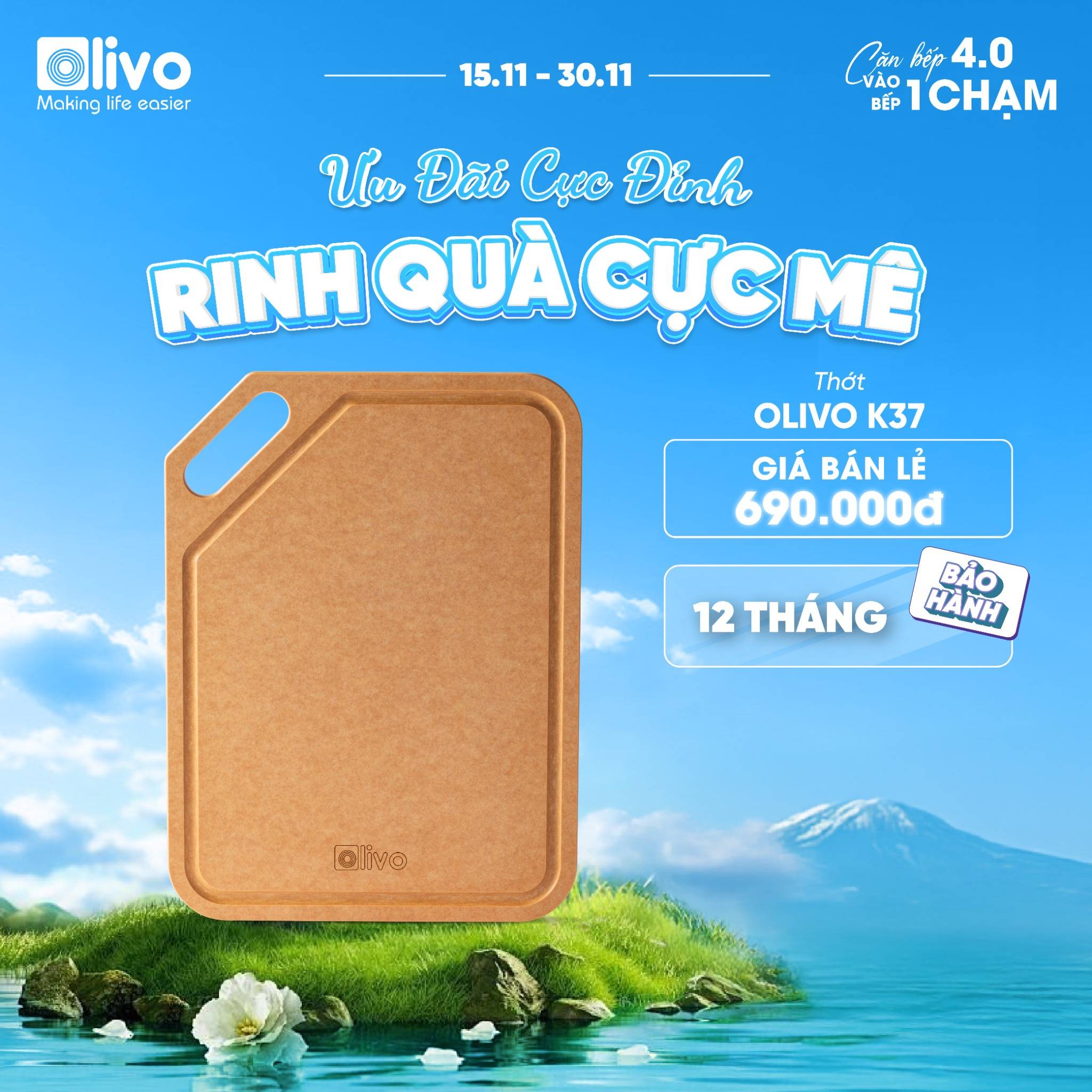 THỚT OLIVO WOOD FIBER - Chống Cong Vênh, Ẩm Mốc, Không Bị Mùi Hôi - Sử Dụng Được Với Máy Rửa Bát