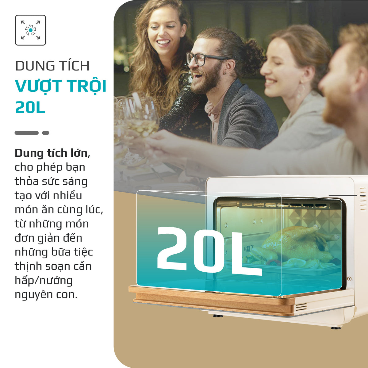 Nồi Chiên Hấp Đa Năng OLIVO SF20 PRO - Dung tích vượt trội 20L, Ứng dụng công nghệ hiện đại - Hấp Nano Steam/Chiên Eco Fry, 70 Chế Độ Cài Sẵn,Vệ Sinh Dễ Dàng