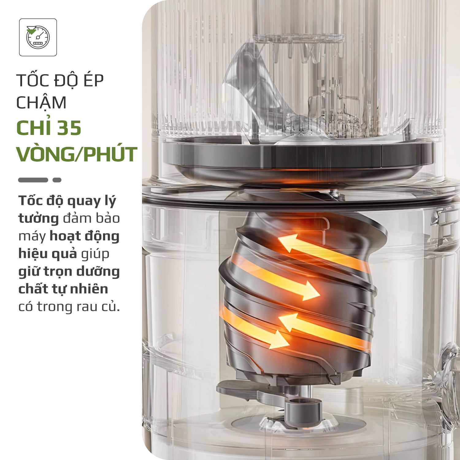 Máy Ép Chậm OLIVO SJ2000 - Khoang Tiếp Lớn, Củ Ép Kết Hợp Lưỡi Cắt Thông Minh, Thiết Kế Sang Trọng, Đẳng Cấp
