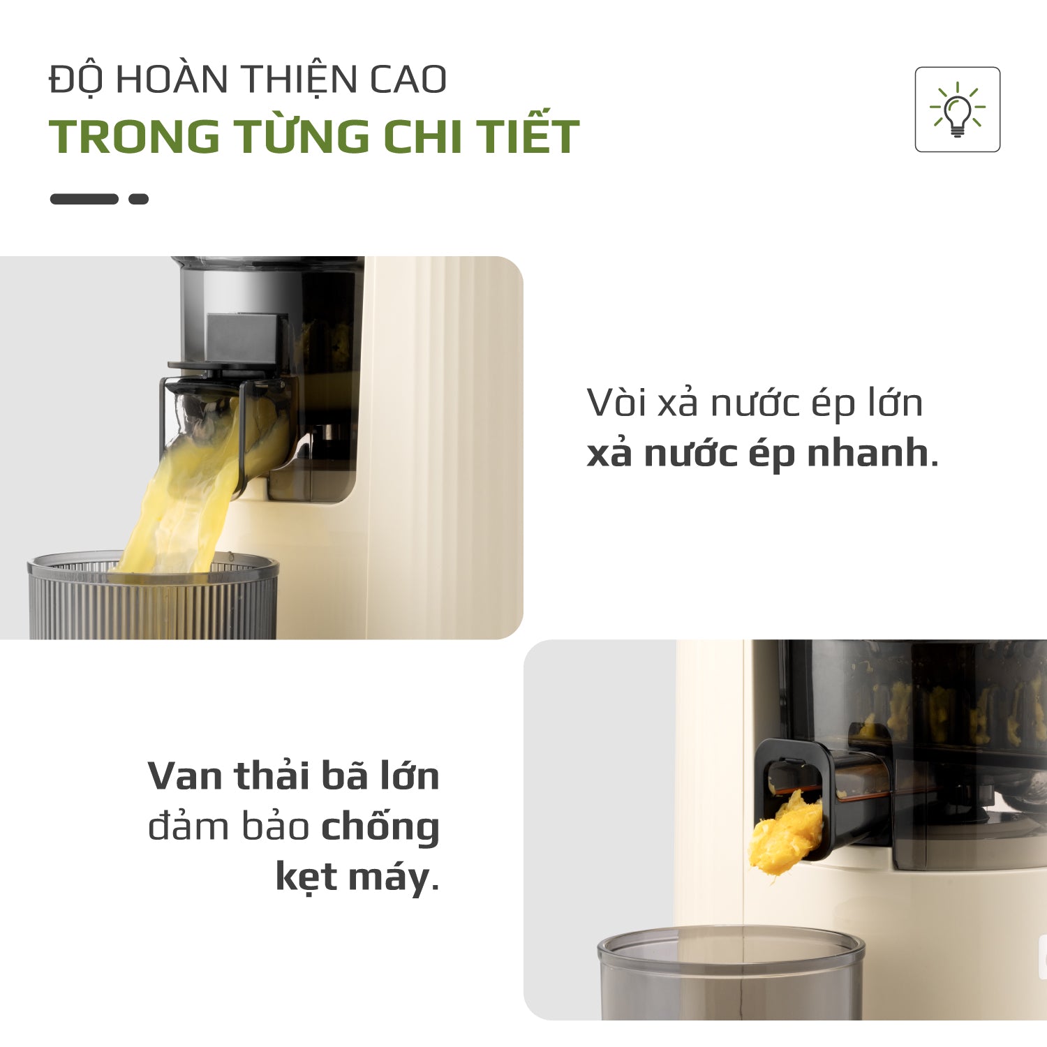 Máy Ép Chậm OLIVO SJ2000 - Khoang Tiếp Lớn, Củ Ép Kết Hợp Lưỡi Cắt Thông Minh, Thiết Kế Sang Trọng, Đẳng Cấp