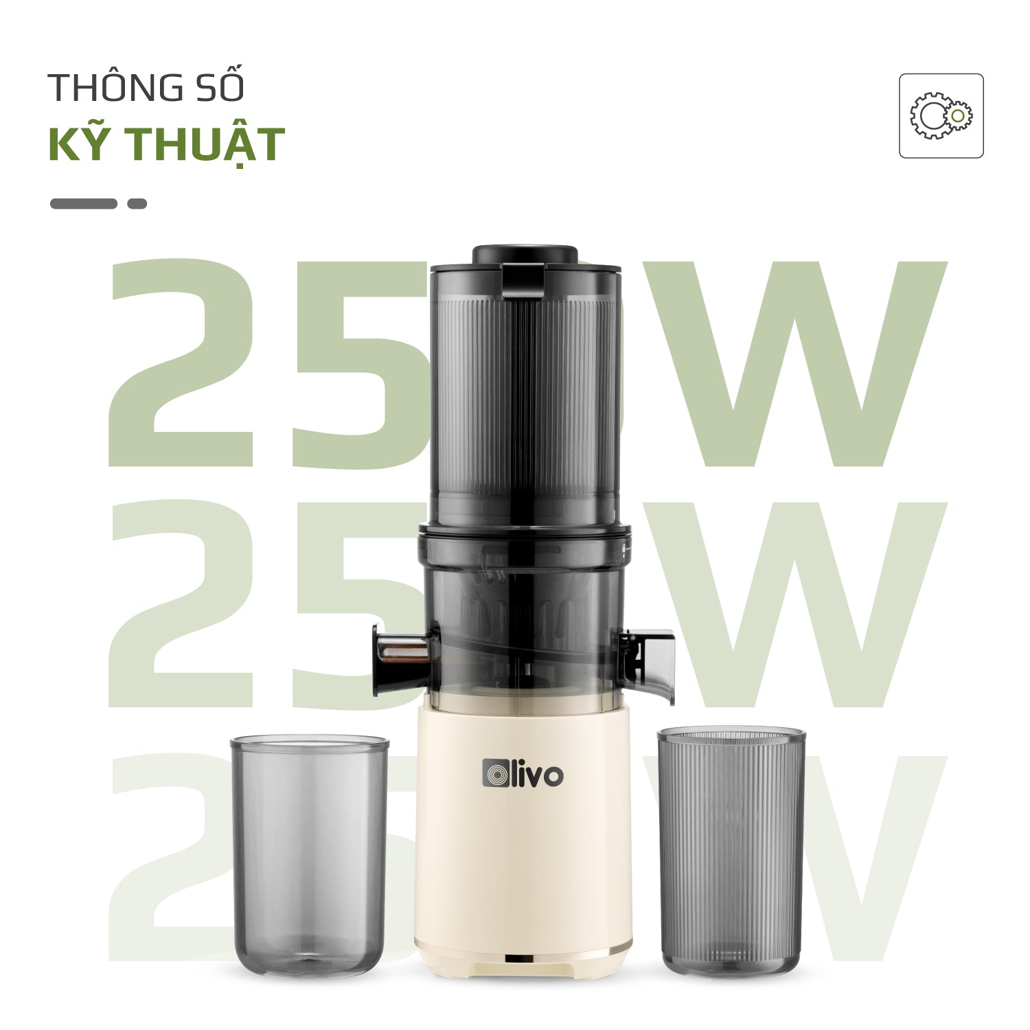 Máy Ép Chậm OLIVO SJ2000 - Khoang Tiếp Lớn, Củ Ép Kết Hợp Lưỡi Cắt Thông Minh, Thiết Kế Sang Trọng, Đẳng Cấp