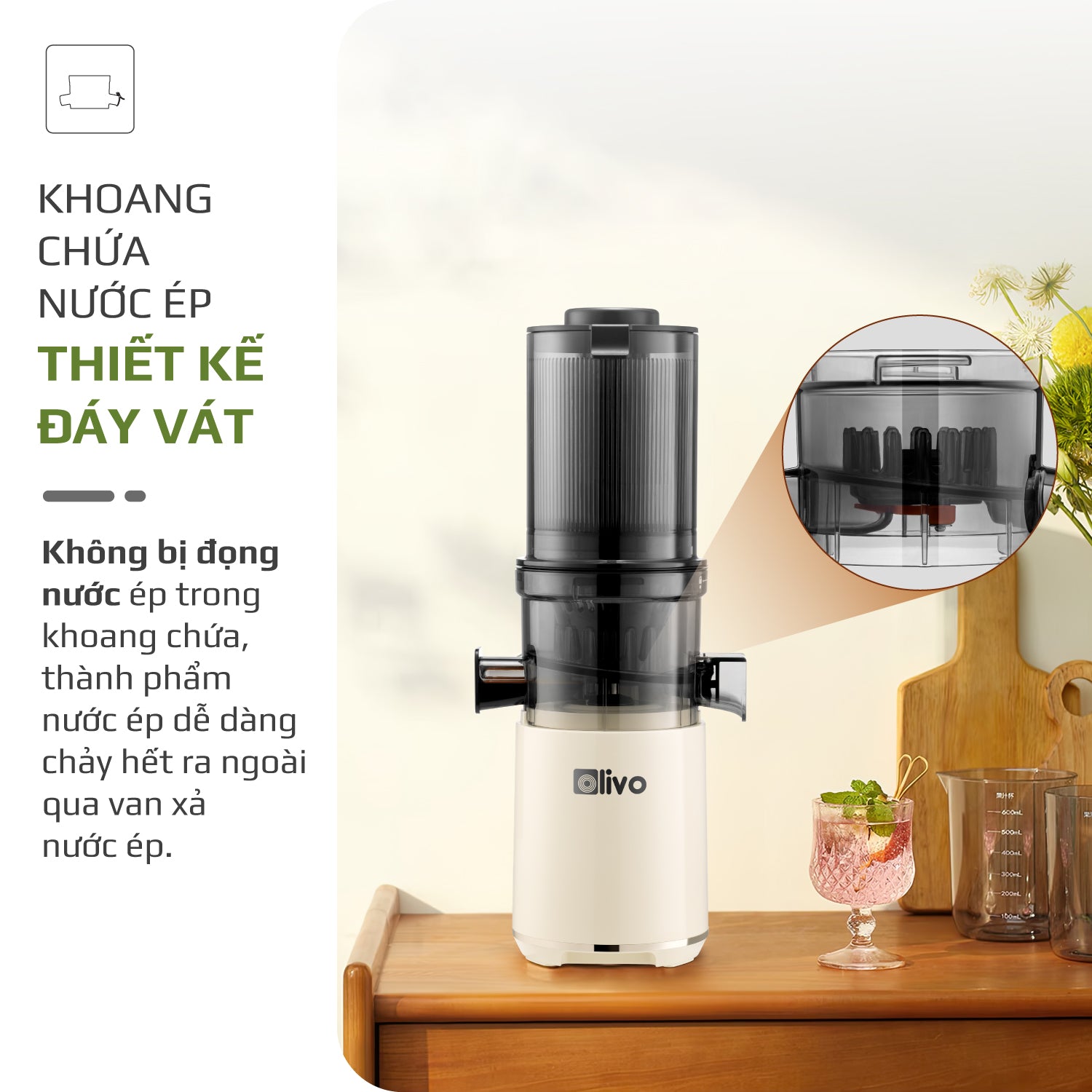 Máy Ép Chậm OLIVO SJ2000 - Khoang Tiếp Lớn, Củ Ép Kết Hợp Lưỡi Cắt Thông Minh, Thiết Kế Sang Trọng, Đẳng Cấp