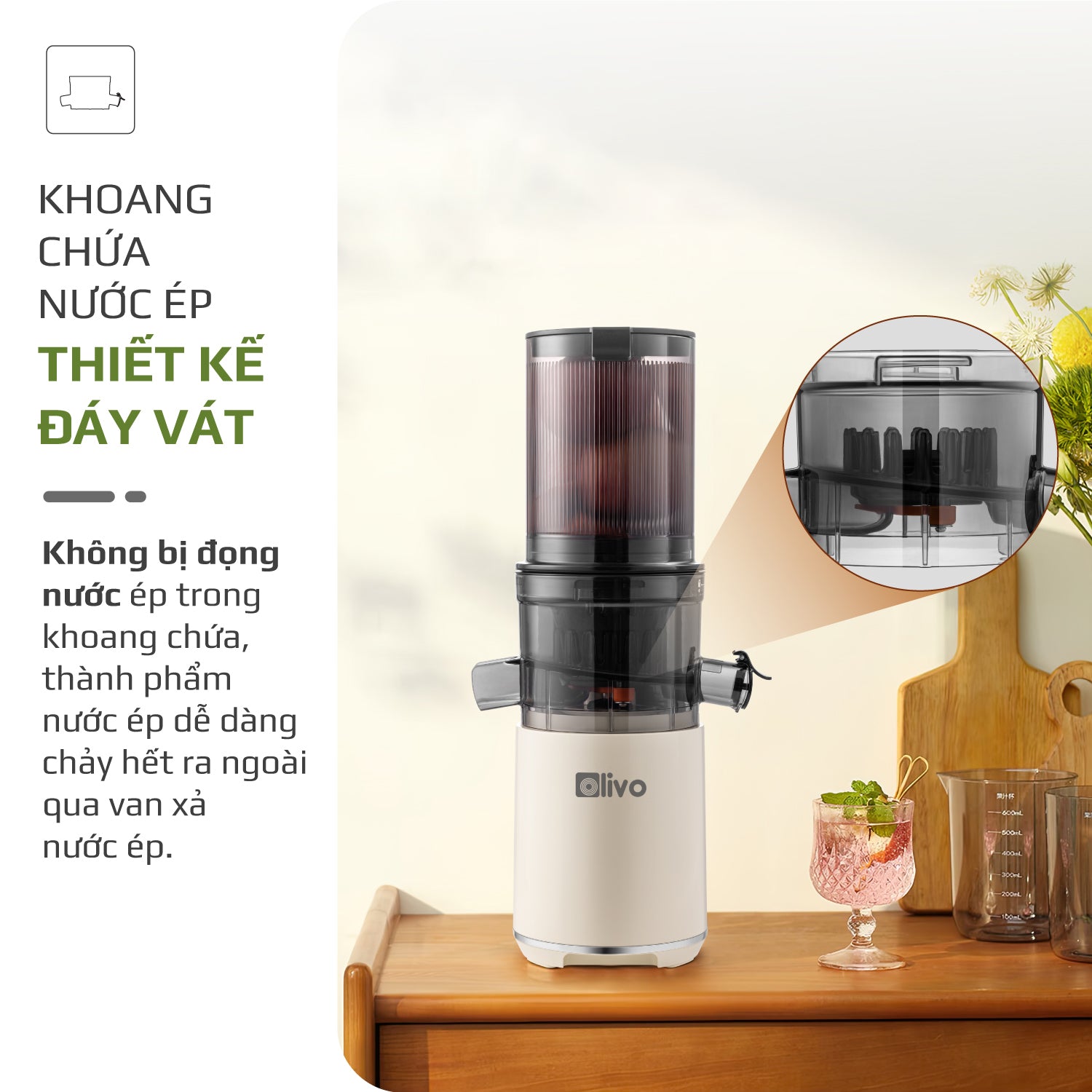 Máy Ép Chậm OLIVO SJ2000 - Khoang Tiếp Lớn, Củ Ép Kết Hợp Lưỡi Cắt Thông Minh, Thiết Kế Sang Trọng, Đẳng Cấp