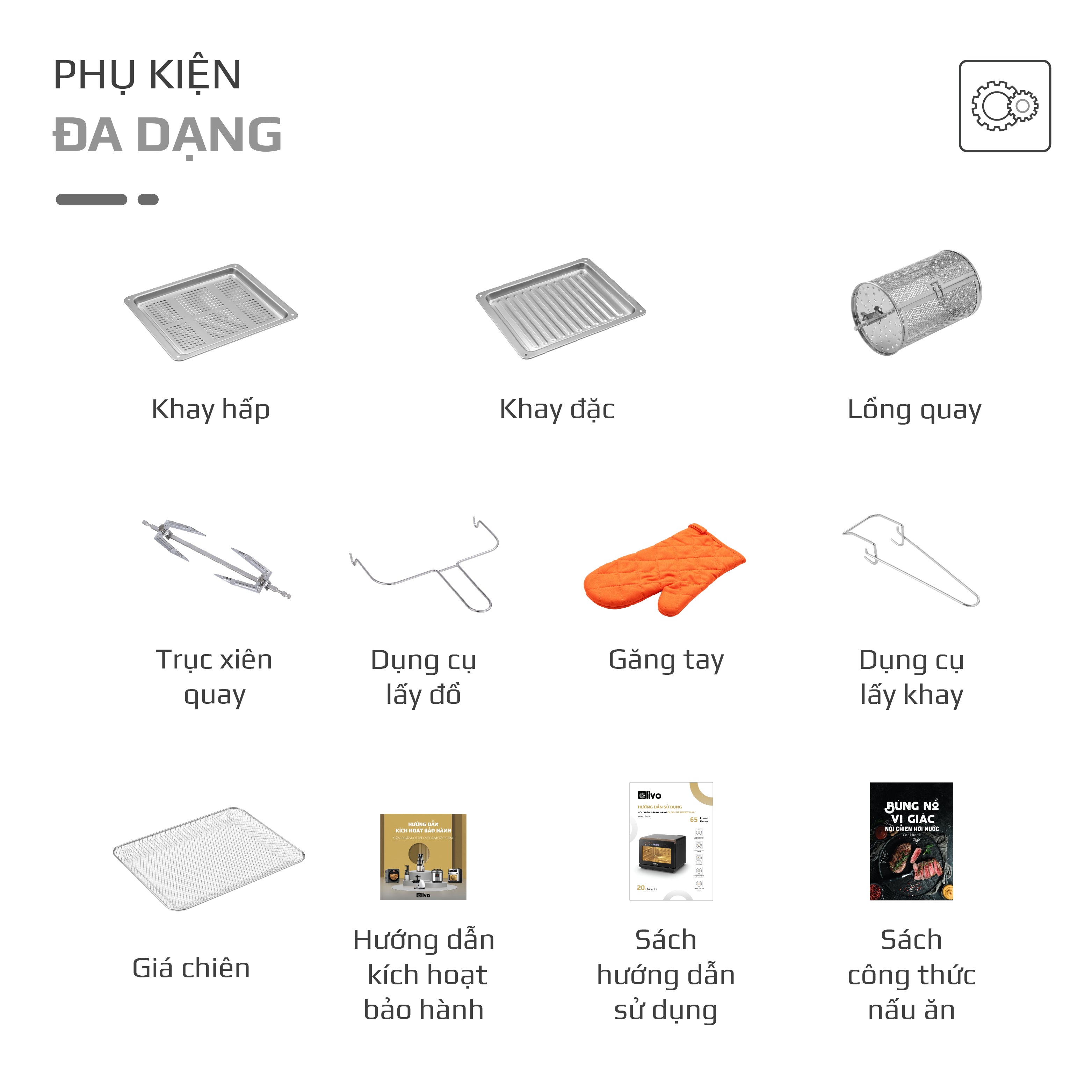 Nồi Chiên Hấp Đa Năng OLIVO SteamFry Xtra – Phiên Bản Cao Cấp, Bảng Điều Khiển OLED, Dung tích vượt trội 20L, Hấp Nano Steam/Chiên Eco Fry thế hệ thứ 2, 70 Chế Độ Cài Sẵn, Vệ Sinh Dễ Dàng