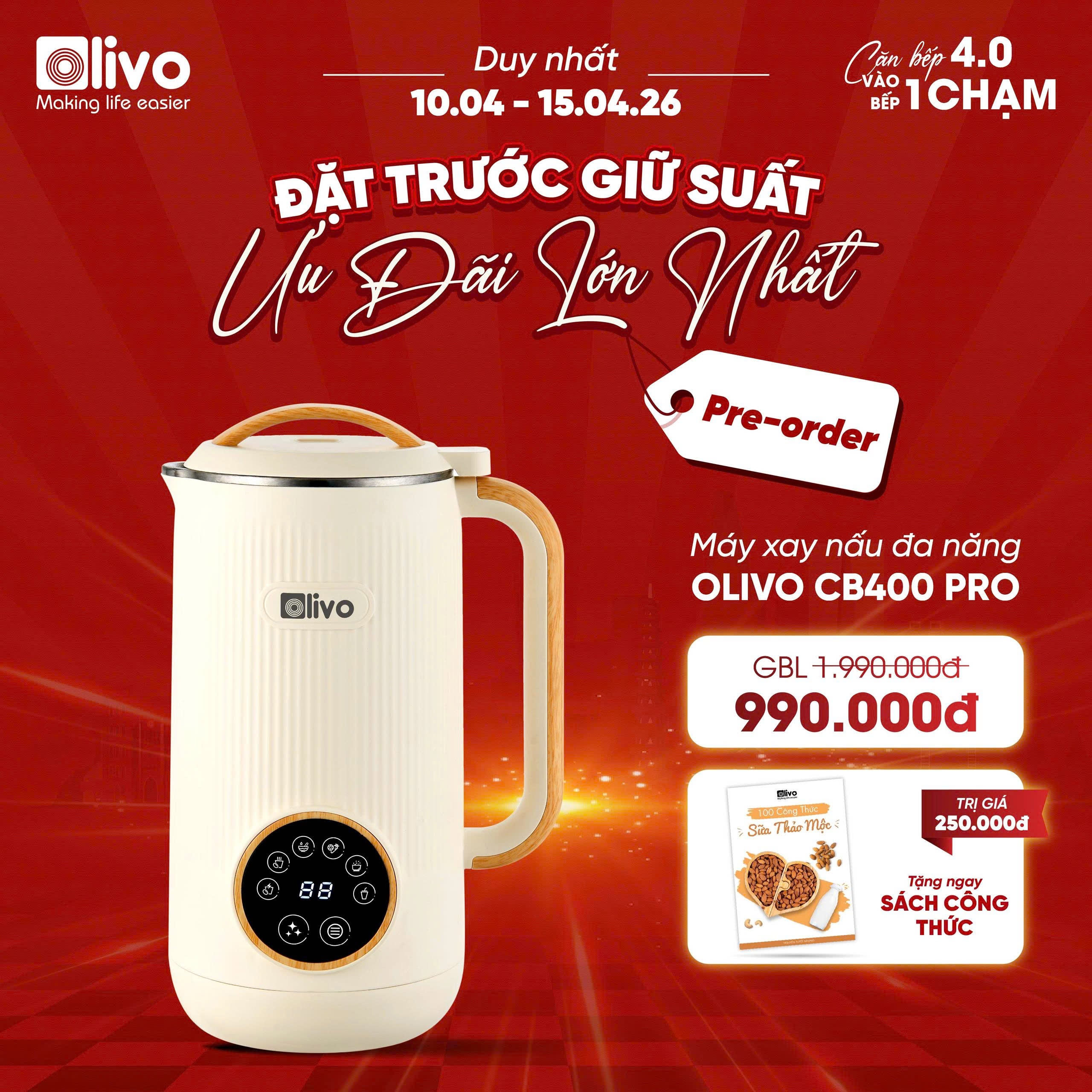 Máy Xay Nấu Đa Năng OLIVO CB400 PRO – Nhỏ Gọn Tiện Mang Theo – Đa Chức Năng – Cao Cấp