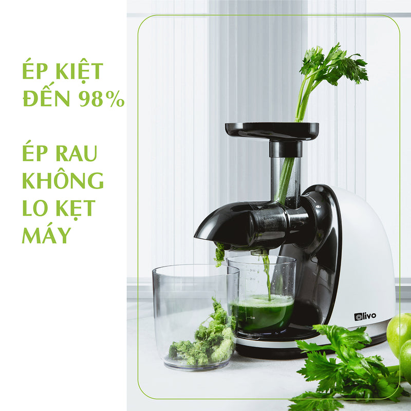 Máy Ép Chậm Trục Ngang OLIVO SJ22 - Ép Rau Không Lo Kẹt Máy - Ép Kiệt Bã - Dễ Vệ Sinh