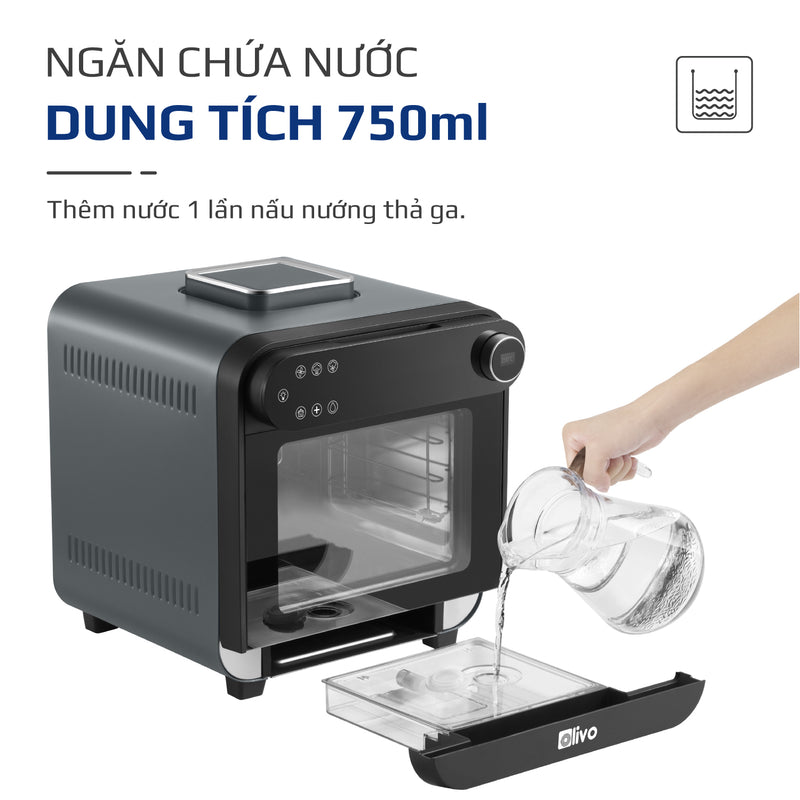 OLIVO SF15 Nồi Chiên Hơi Nước – 37 Chương Trình Cài Sẵn – Dung Tích 15L – Công Suất 2620W