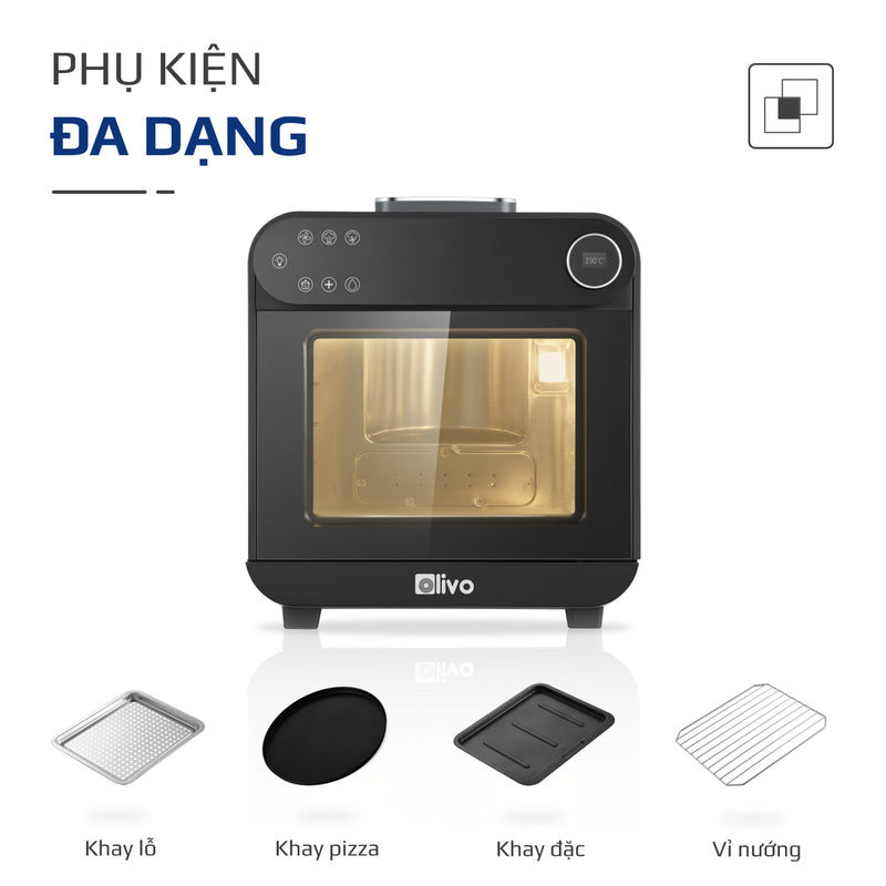 OLIVO SF15 Nồi Chiên Hơi Nước – 37 Chương Trình Cài Sẵn – Dung Tích 15L – Công Suất 2620W