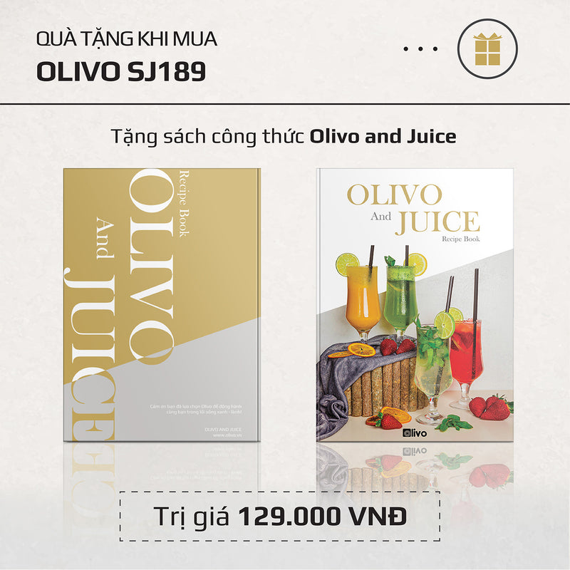 Máy Ép Chậm OLIVO SJ189 Cao Cấp -  Ép Trái Cây - Rau Củ Quả - Làm Kem - BH 10 Năm